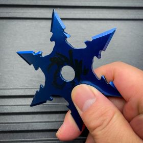 1 PC Blue Ninja Throwing Star Anime Shuriken Knife Blade Six-Sided