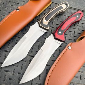 9" Survival Outdoor Hunting Knife Fixed Blade w/ Wood Handle