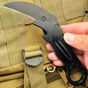 7" Black Quick Folding Karambit Pocket Knife