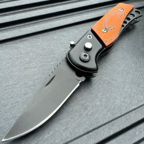 Everyday Carry Mini Covert Auto Pocket Knife Black w/ Wood