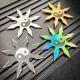 8 Point Black Silver Ying Yang Shuriken Throwing Ninja Star