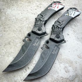 8.4" Dark Side Blades Royal Flush Spring Assisted Open Folding Pocket Knife