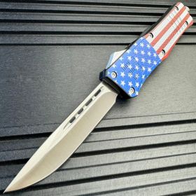 American Flag Patriot OTF Clip Point Blade