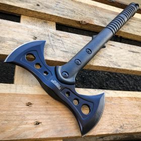 15.5" Black Tactical Axe Double Blade Head Tomahawk Hatchet Throwing Knife Blade