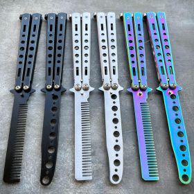 Practice BALISONG METAL BUTTERFLY Assorted Trainer Knife BLADE Comb Brush NEW