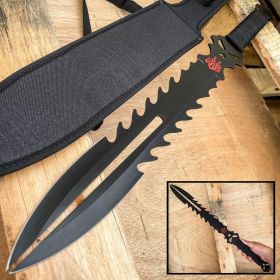 25" Fantasy NINJA SWORD Full Tang Machete Tactical Fixed Blade Katana Skull NEW