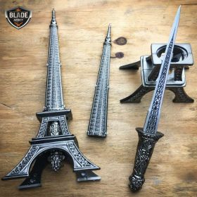 10" Eiffel Tower Letter Opener Blade Dagger Executive Knife Statue