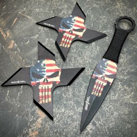 3PC Skull Ninjutsu Throwing Knives