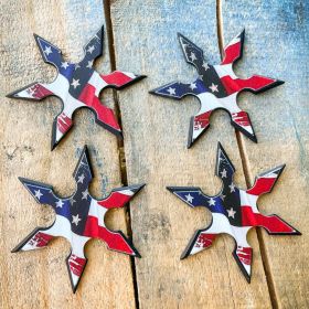 4 PCS USA FLAG THROWING STARS SET 2.5"