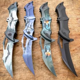 8" Fantasy Bat Spring Assisted Open Folding Pocket Knife