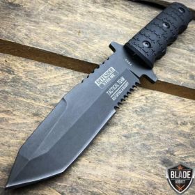 9" Black Tactical Full Tang FIXED BLADE