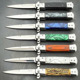 9" Classic Italian Style Stiletto Folding Spring Assisted Open Pocket Knife