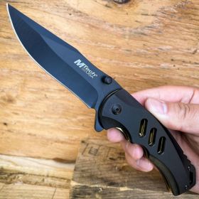 M-TECH BLACK Camping Tactical Spring Assisted Open Folding Pocket Knife Blade