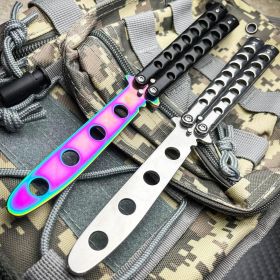 METAL High Quality Practice BUTTERFLY DULL BLADE FOLDING BALISONG TRAINER KNIFE