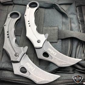 7.5" Heavy Duty Karambit Claw Hawkbill Folding Pocket Knife