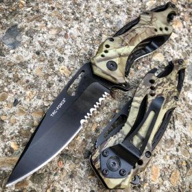 8" TAC FORCE MILITARY CAMO SPRING ASSISTED TACTICAL FOLDING KNIFE Blade Pocket