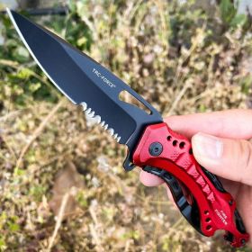 8" TAC FORCE MILITARY RED Fire Fighter SPRING ASSISTED TACTICAL FOLDING KNIFE