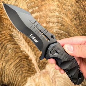 9" Black Spring Assisted Open Tactical Rescue Blade Folding Pocket Knife NEW