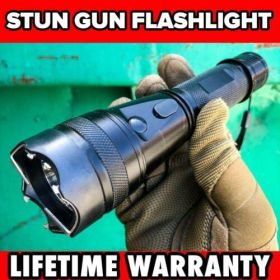 7.25" Military DEFENSE Tactical 10MV Stun Gun Rechargeable LED Flashlight SHOCK