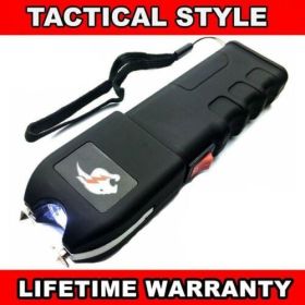 BLACK TACTICAL 999 MV Rechargeable LED FLASHLIGHT Military Stun Gun + Case