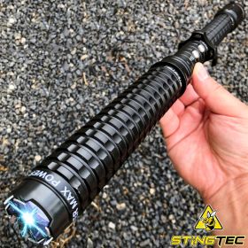 STINGTEC 17" LONG Metal POLICE Stun Gun 350 Million Volt Rechargeable + LED Flashlight