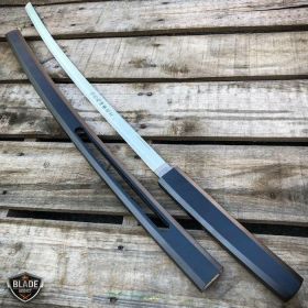 37" Japanese Samurai Sword Katana Fixed Blade Shirasaya Ninja Bushido Knife WOOD