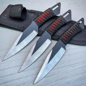 3PC 6" Ninja Tactical Kunai Fixed Blade Naruto Combat Throwing Knife Knives Set