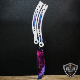 CSGO Butterfly Trainer Balisong Knife - White Galaxy