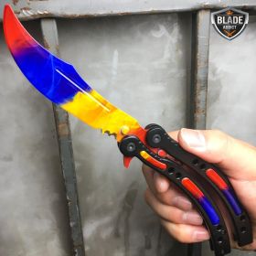 CSGO MARBLE FADE Practice Knife Quality Balisong Combat Trainer