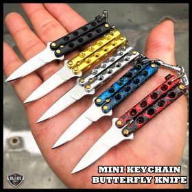 Mini Balisong Butterfly Knife Key Chain Blade