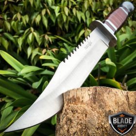 12" Wood Camping Hunting Knife Bowie