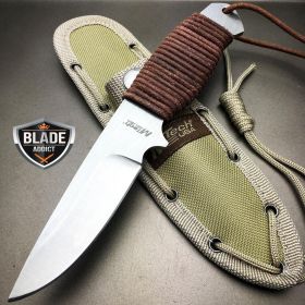 8" MTECH TACTICAL SURVIVAL Leather Hunting FIXED BLADE KNIFE