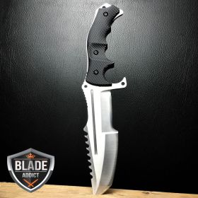 CSGO Fixed Blade Huntsman Survival Knife - Silver