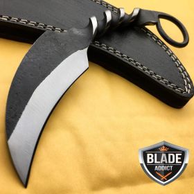 Hand Forged Railroad Spike Fixed Blade Hunting Knife Carbon Steel Karambit