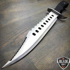 Tactical Hunting Full Tang Fixed Blade Knife Machete Bowie w/ Sheath