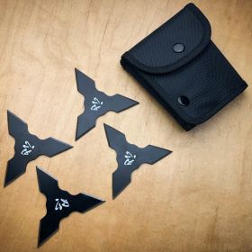 4 PC Set Black Ninja Throwing Stars For Sale Anime Shuriken Knife