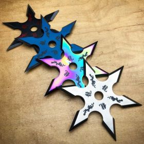 4 PC Set Ninja Throwing Stars Anime Shuriken Knife Blade Six-Sided