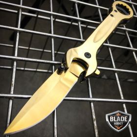 7.5" MULTI-TOOL WRENCH TACTICAL POCKET KNIFE GOLD