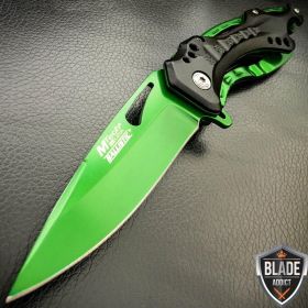 8" MTECH GREEN TITANIUM SPRING ASSISTED OPEN Tactical POCKET KNIFE