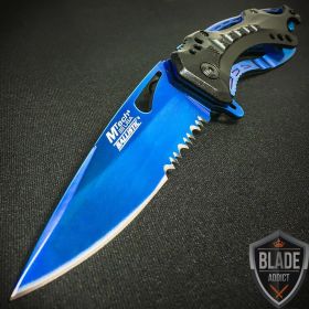 8" MTECH USA BLUE SPRING ASSISTED OPEN Tactical Folding POCKET KNIFE