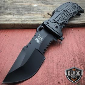 9" MTECH BLACK TACTICAL SPRING ASSISTED POCKET KNIFE