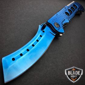 9" Razor Sharp Cleaver Pocket Knife - Blue