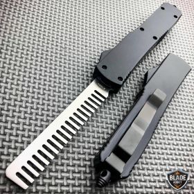 Automatic Comb Brush Tactical OTF Out The Front Pocket Knife Black