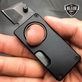 BLACK EDC FOLDING "SNUB" KNIFE MINI POCKET KNIFE w/ KEYCHAIN