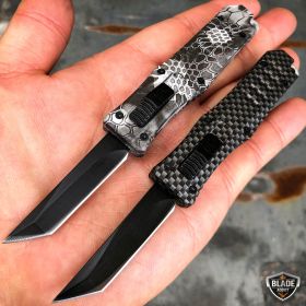 Camo 5.25" Anodized Aluminum Handle Mini OTF Pocket Knife