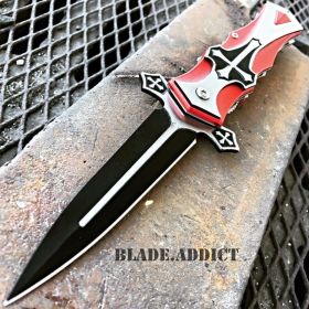 CELTIC CROSS Folding Blade STILETTO Pocket Knife