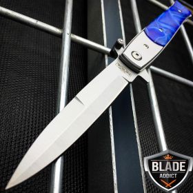 Italian Milano Stiletto Pocket Knife Blue