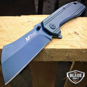 M-Tech Cleaver Razor Pocket Knife - Blue