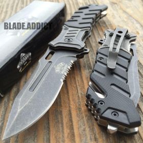 Military Black Combat Pocket Knife