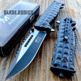 MTECH Black Spring Assisted Open Tactical Rescue Pocket Knife